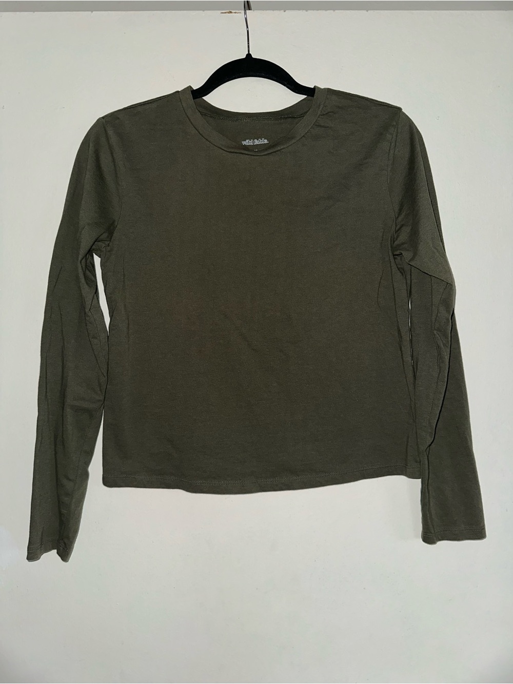 wild fable Olive Green Long-Sleeve Crewneck Tee